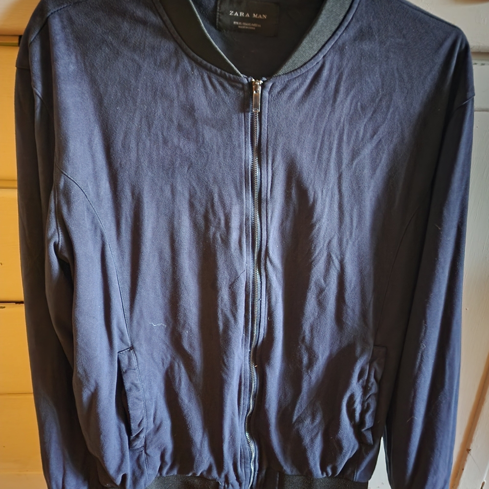 Zara Man Dark Blue Zip-Up Jacket